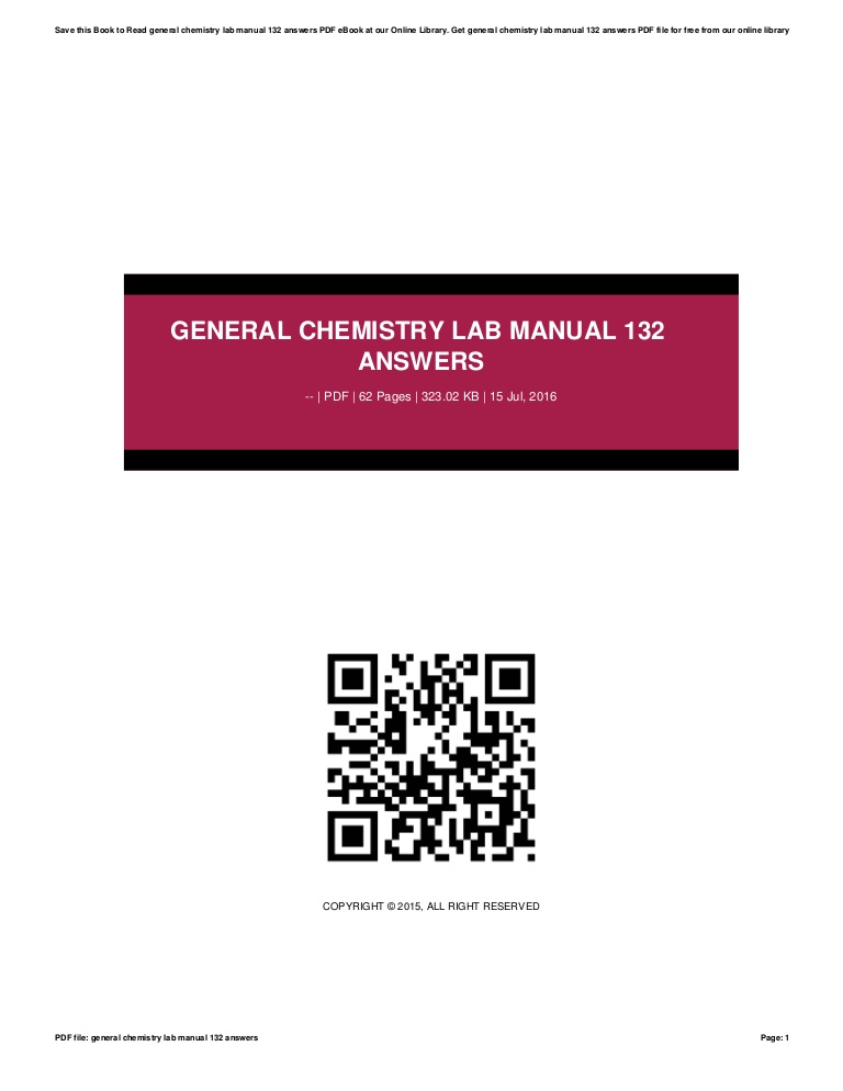 General chemistry lab manual answers